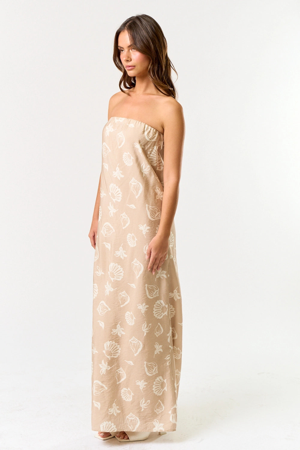 Gone Coastal Strapless Maxi Dress