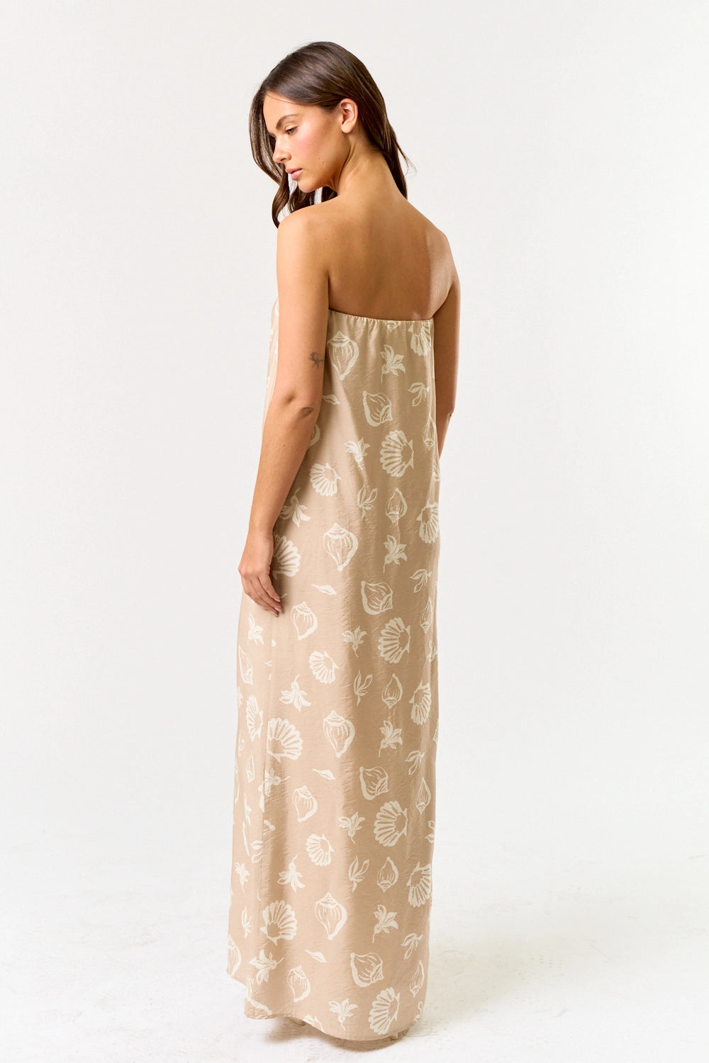 Gone Coastal Strapless Maxi Dress