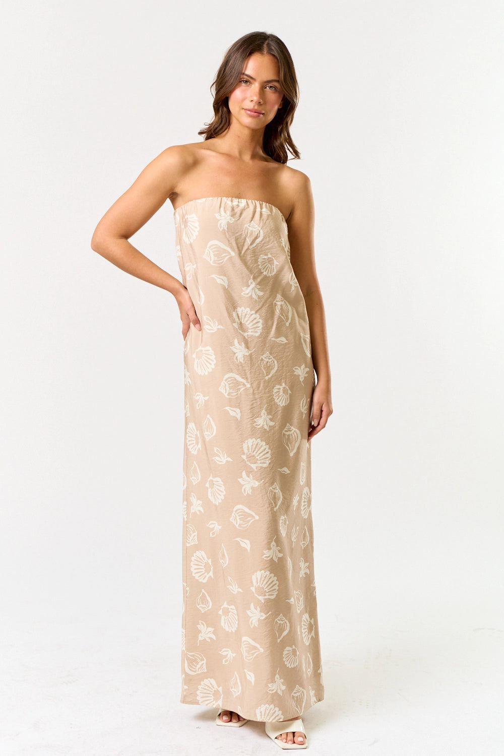 Gone Coastal Strapless Maxi Dress