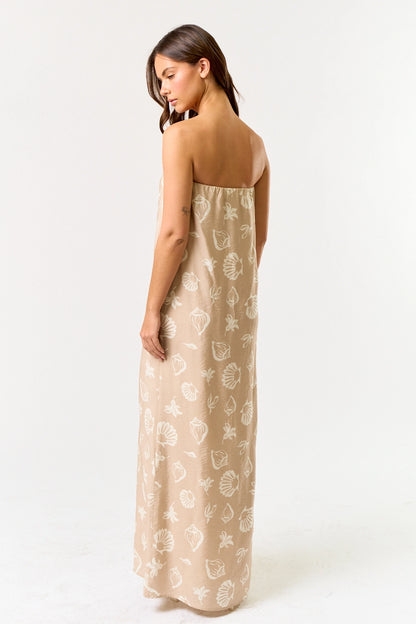 Gone Coastal Strapless Maxi Dress