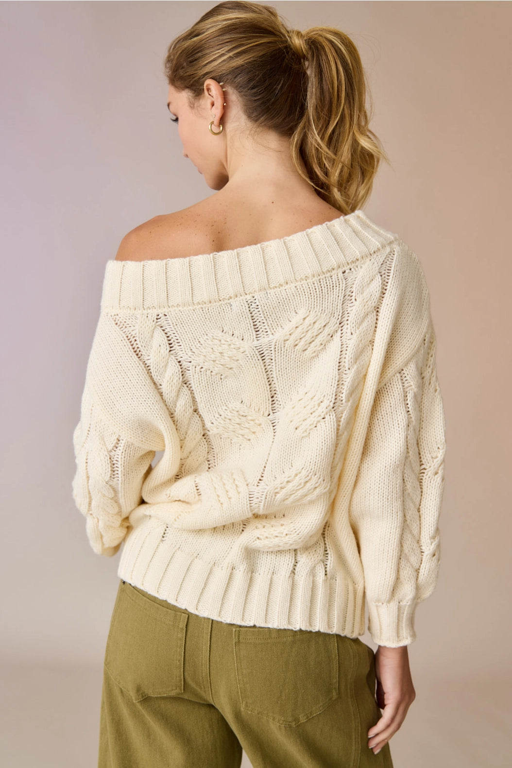 Eggnog Cable Knit Sweater