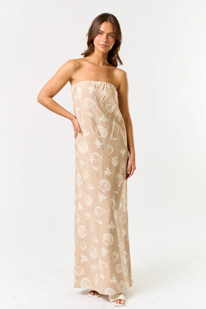 Gone Coastal Strapless Maxi Dress